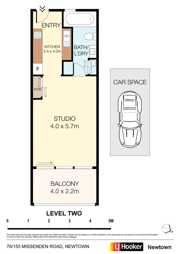 Floorplan of Homely studio listing, 76/155 Missenden Road, Newtown NSW 2042