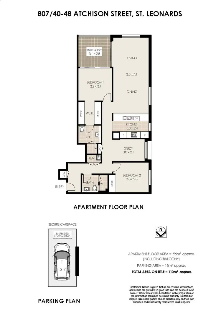 Floorplan of Homely apartment listing, 807/40-48 Atchison Street, St Leonards NSW 2065