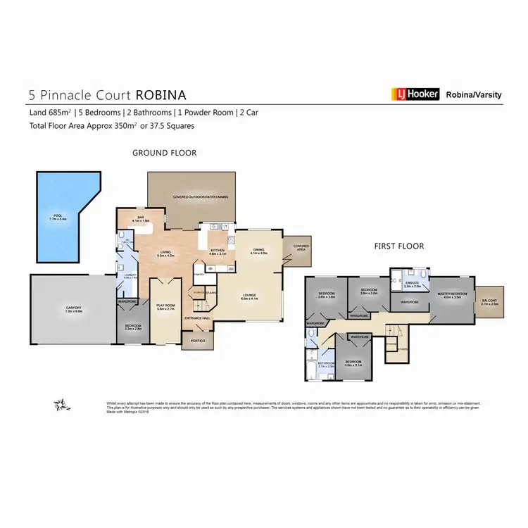 Floorplan of Homely house listing, 5 Pinnacle Court, Robina QLD 4226