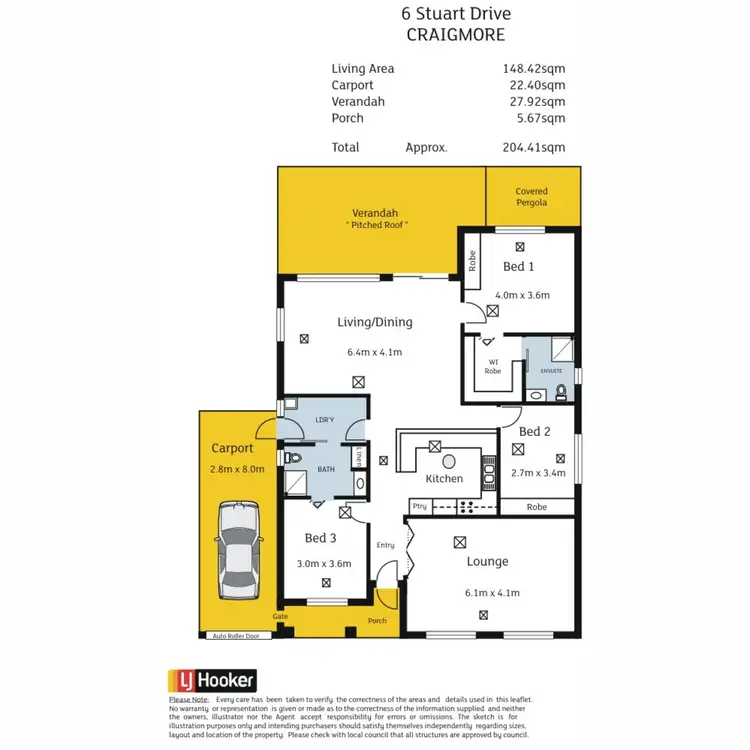 Floorplan of Homely house listing, 6 Stuart Drive, Craigmore SA 5114