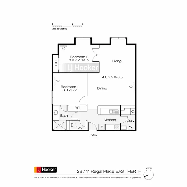 Floorplan of Homely apartment listing, 28/11 Regal Place, East Perth WA 6004