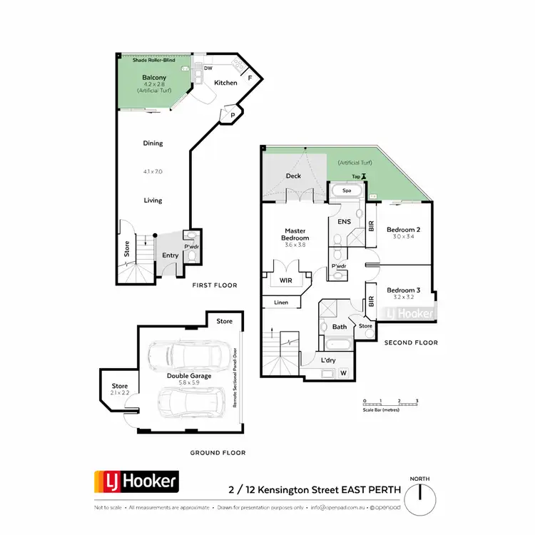 Floorplan of Homely townhouse listing, 2/12 Kensington Street, East Perth WA 6004