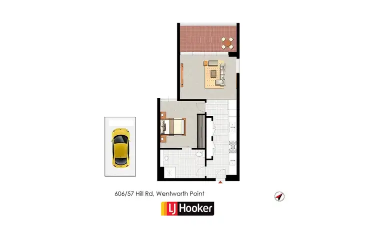 Floorplan of Homely unit listing, 606/57 Hill Road, Wentworth Point NSW 2127