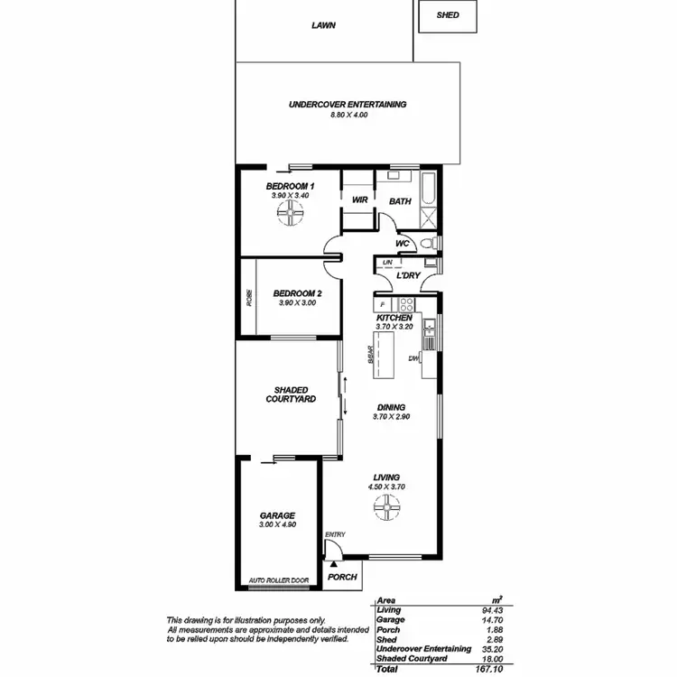 Floorplan of Homely unit listing, 2/9 Pro Hart Court, Hope Valley SA 5090