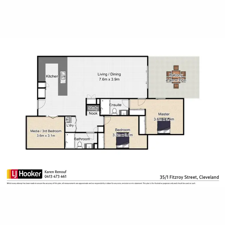 Floorplan of Homely unit listing, 35/1 Fitzroy Street, Cleveland QLD 4163