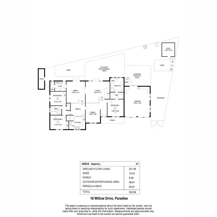 Floorplan of Homely house listing, 18 Willow Drive, Paradise SA 5075