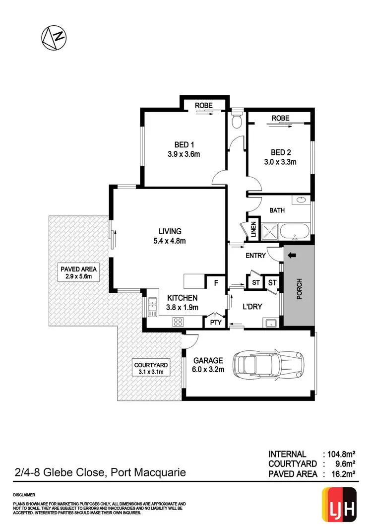 Floorplan of Homely villa listing, 2/4-8 Glebe Close, Port Macquarie NSW 2444