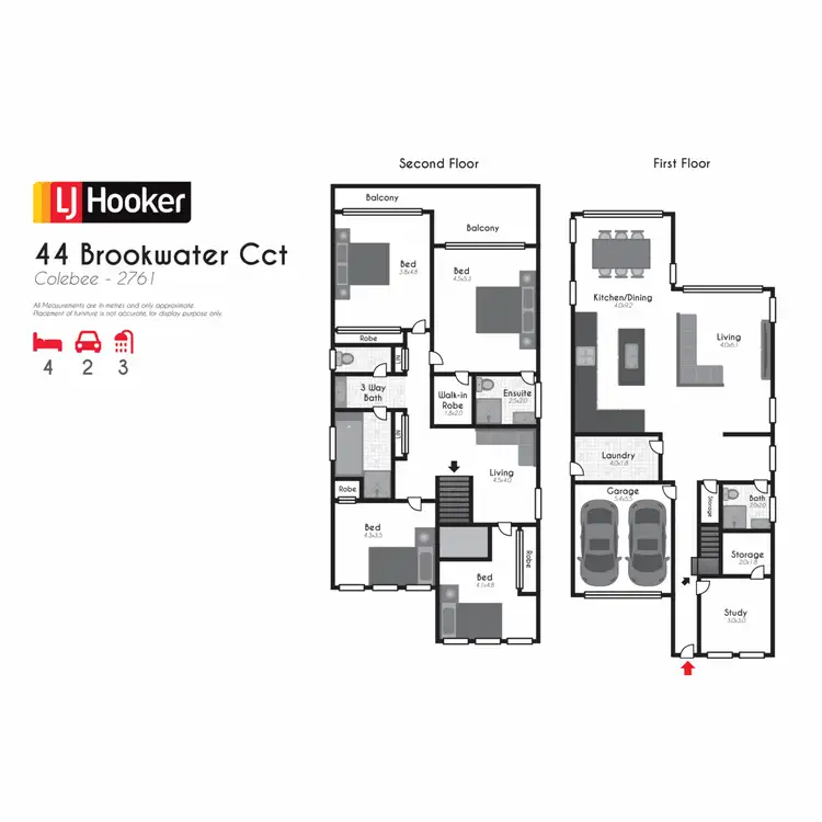 Floorplan of Homely house listing, 44 Brookwater Circuit, Colebee NSW 2761