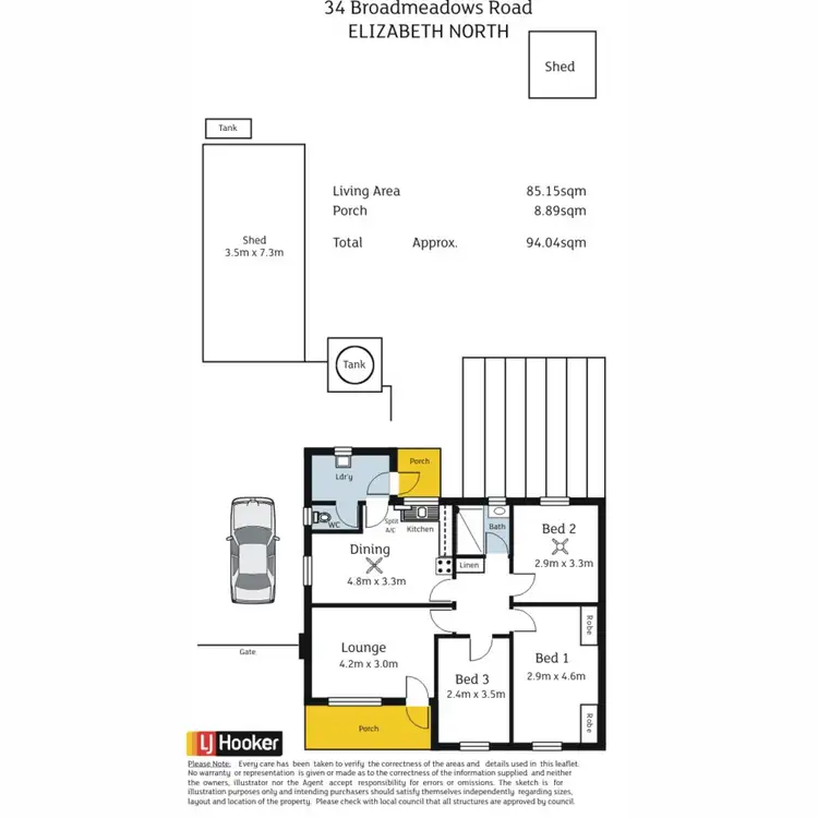 Floorplan of Homely house listing, 34 Broadmeadows Road, Elizabeth North SA 5113