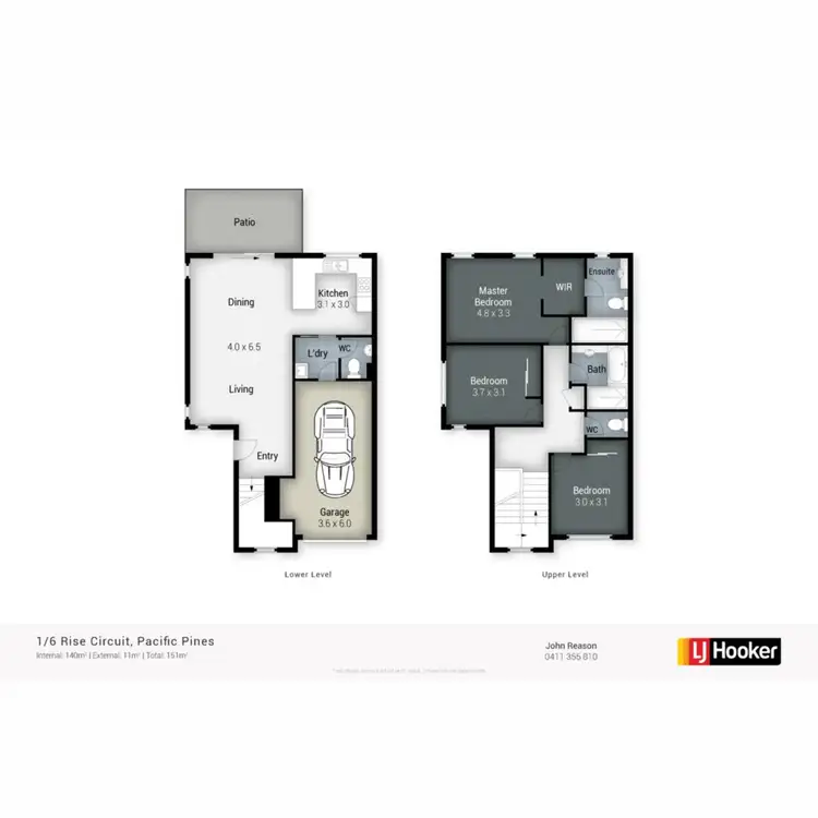 Floorplan of Homely townhouse listing, 1/6 Rise Circuit, Pacific Pines QLD 4211