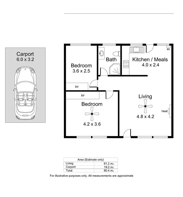 Floorplan of Homely unit listing, 2/54 Walkers Road, Somerton Park SA 5044