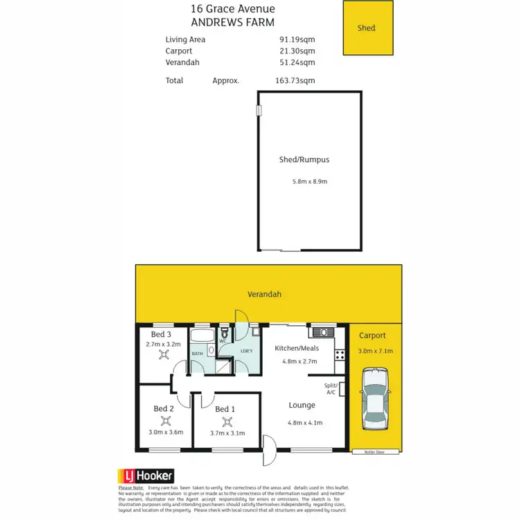 Floorplan of Homely house listing, 16 Grace Avenue, Andrews Farm SA 5114