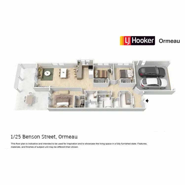 Floorplan of Homely semi-detached listing, 1/25 Benson Street, Ormeau QLD 4208