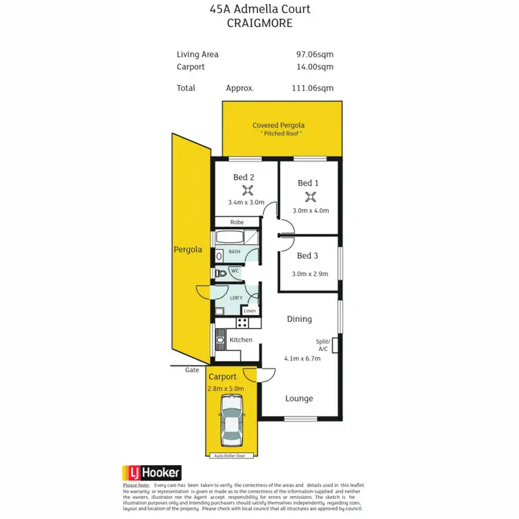 Floorplan of Homely house listing, 45A Admella Court, Craigmore SA 5114