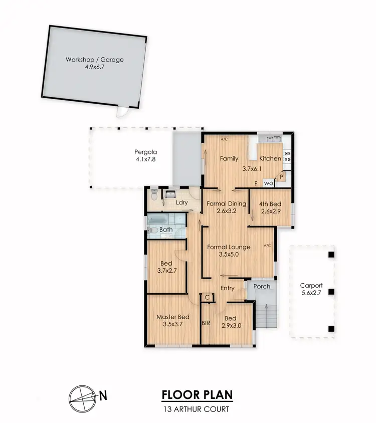 Floorplan of Homely house listing, 13 Arthur Court, Noble Park VIC 3174