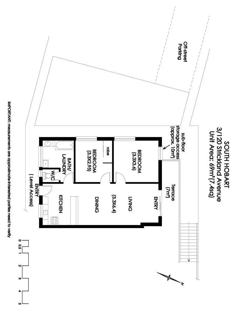 Floorplan of Homely unit listing, 3/120 Strickland Avenue, South Hobart TAS 7004