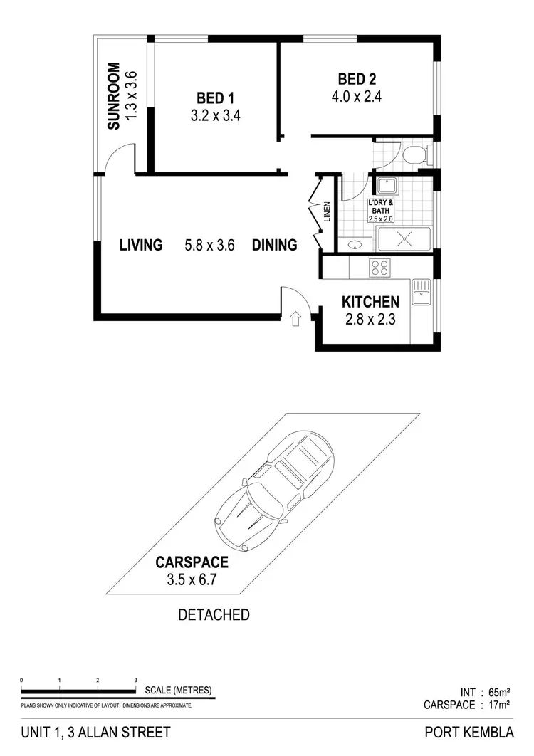 Floorplan of Homely unit listing, 1/3 Allan Street, Port Kembla NSW 2505