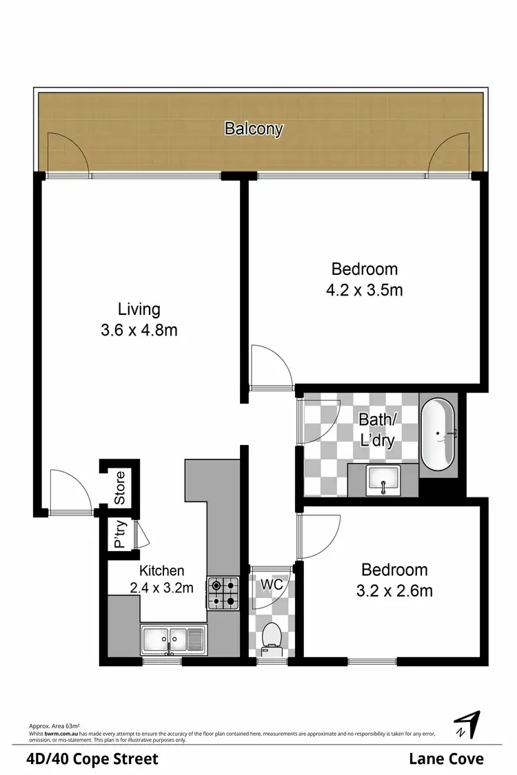 Floorplan of Homely unit listing, 4D/40 Cope Street, Lane Cove NSW 2066