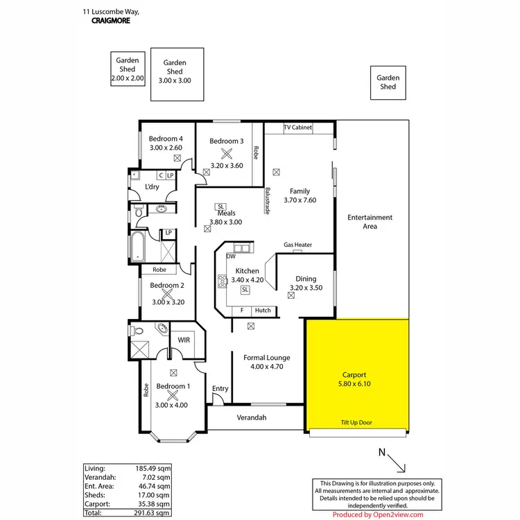 Floorplan of Homely house listing, 11 Luscombe Way, Craigmore SA 5114