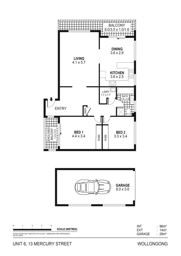Floorplan of Homely unit listing, 6/13 Mercury Street, Wollongong NSW 2500