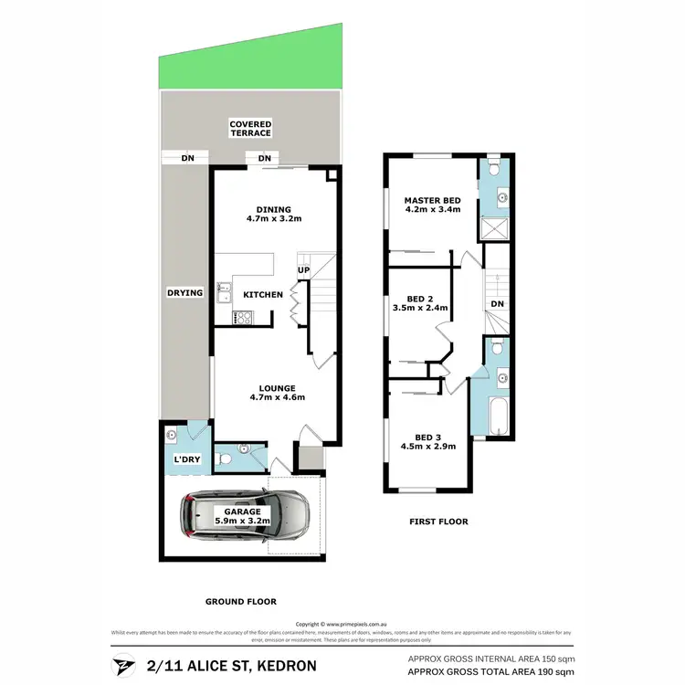 Floorplan of Homely townhouse listing, 2/11 Alice Street, Kedron QLD 4031