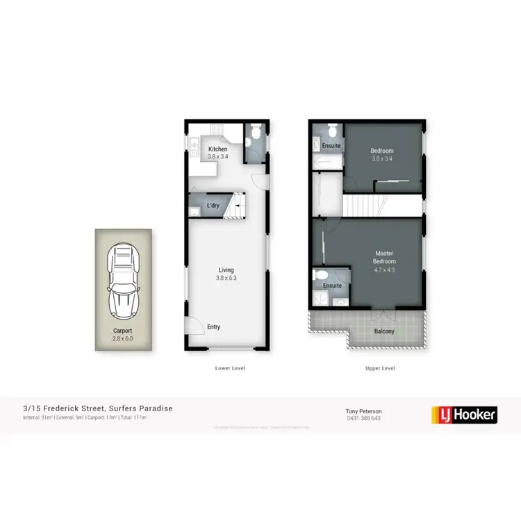 Floorplan of Homely townhouse listing, 3/15 Frederick Street, Surfers Paradise QLD 4217