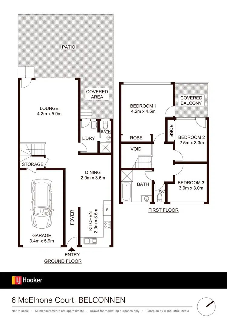 Floorplan of Homely townhouse listing, 6 McElhone Court, Belconnen ACT 2617