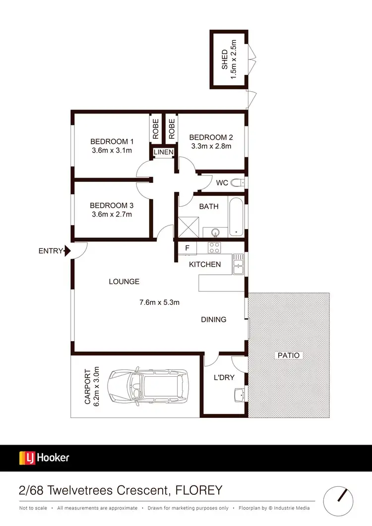 Floorplan of Homely semi-detached listing, 2/68 Twelvetrees Crescent, Florey ACT 2615