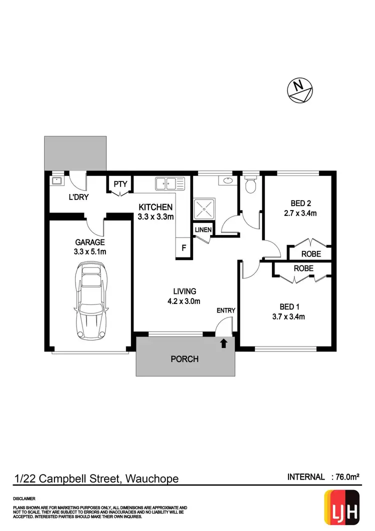 Floorplan of Homely villa listing, 1/22 Campbell Street, Wauchope NSW 2446