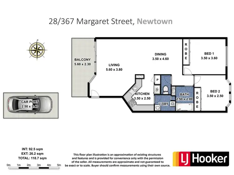 Floorplan of Homely apartment listing, 28/367 Margaret Street, Newtown QLD 4350
