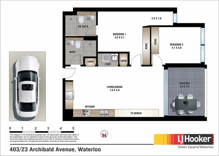 Floorplan of Homely apartment listing, 403/23 Archibald Avenue, Waterloo NSW 2017
