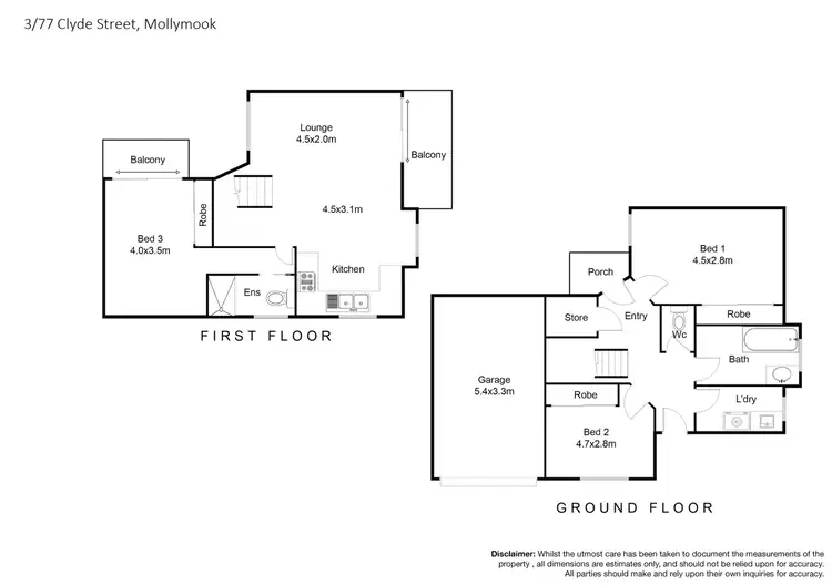 Floorplan of Homely house listing, 3/77 Clyde Street, Mollymook NSW 2539