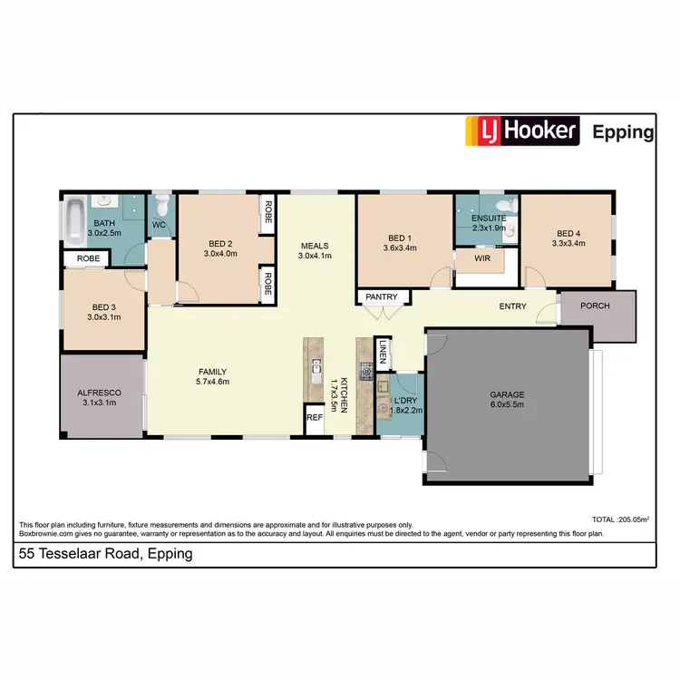 Floorplan of Homely house listing, 55 Tesselaar Road, Epping VIC 3076