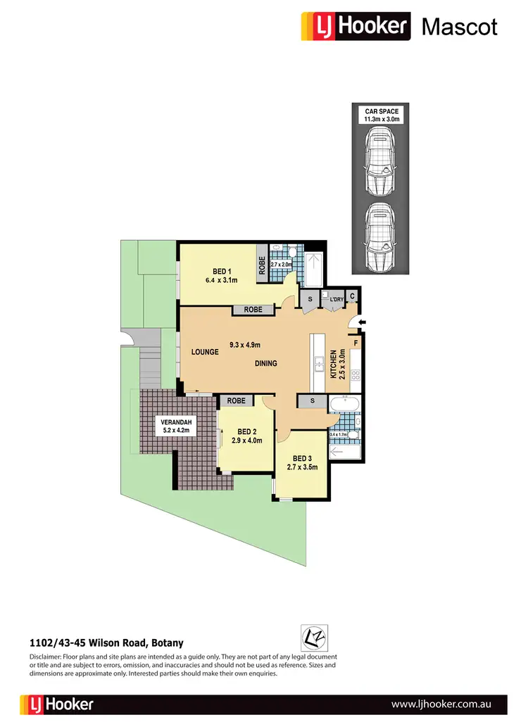 Floorplan of Homely apartment listing, F102/43-45 Wilson Street, Botany NSW 2019