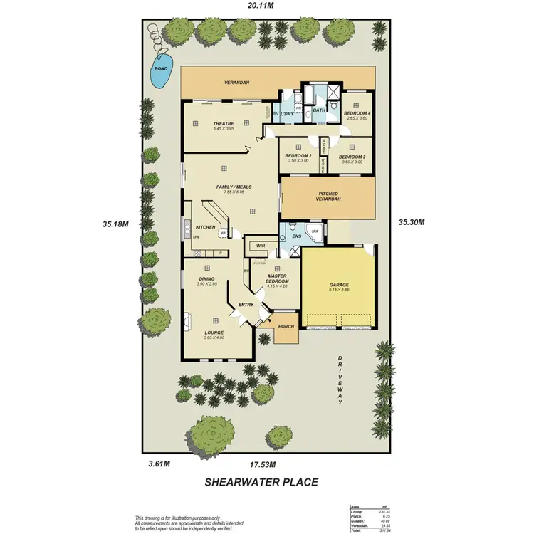 Floorplan of Homely house listing, 15 Shearwater Place, Wynn Vale SA 5127