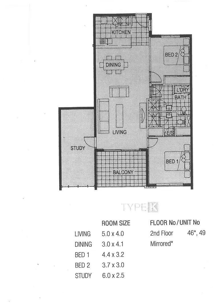 Floorplan of Homely apartment listing, 46/23 Junction Boulevard, Atwell WA 6164