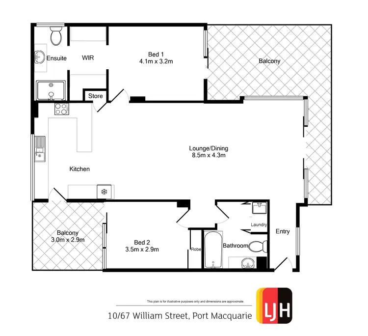 Floorplan of Homely unit listing, 10/67 William Street, Port Macquarie NSW 2444