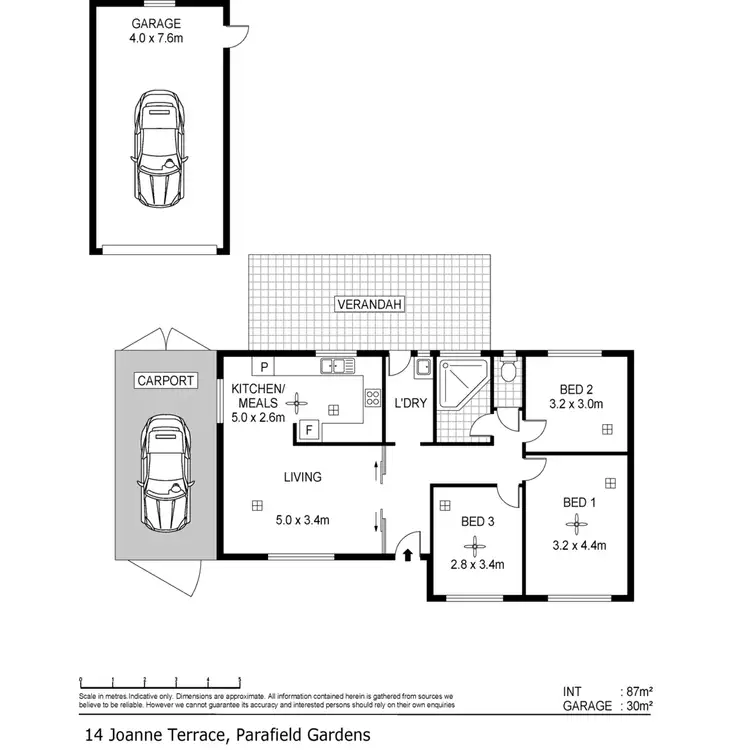 Floorplan of Homely house listing, 14 Joanne Terrace, Parafield Gardens SA 5107