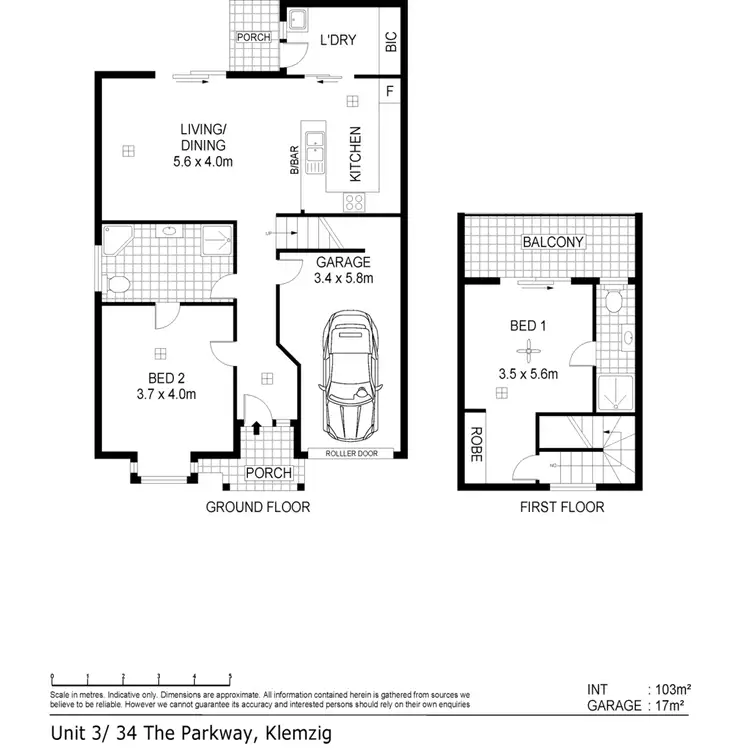 Floorplan of Homely townhouse listing, 3/34 The Parkway, Klemzig SA 5087