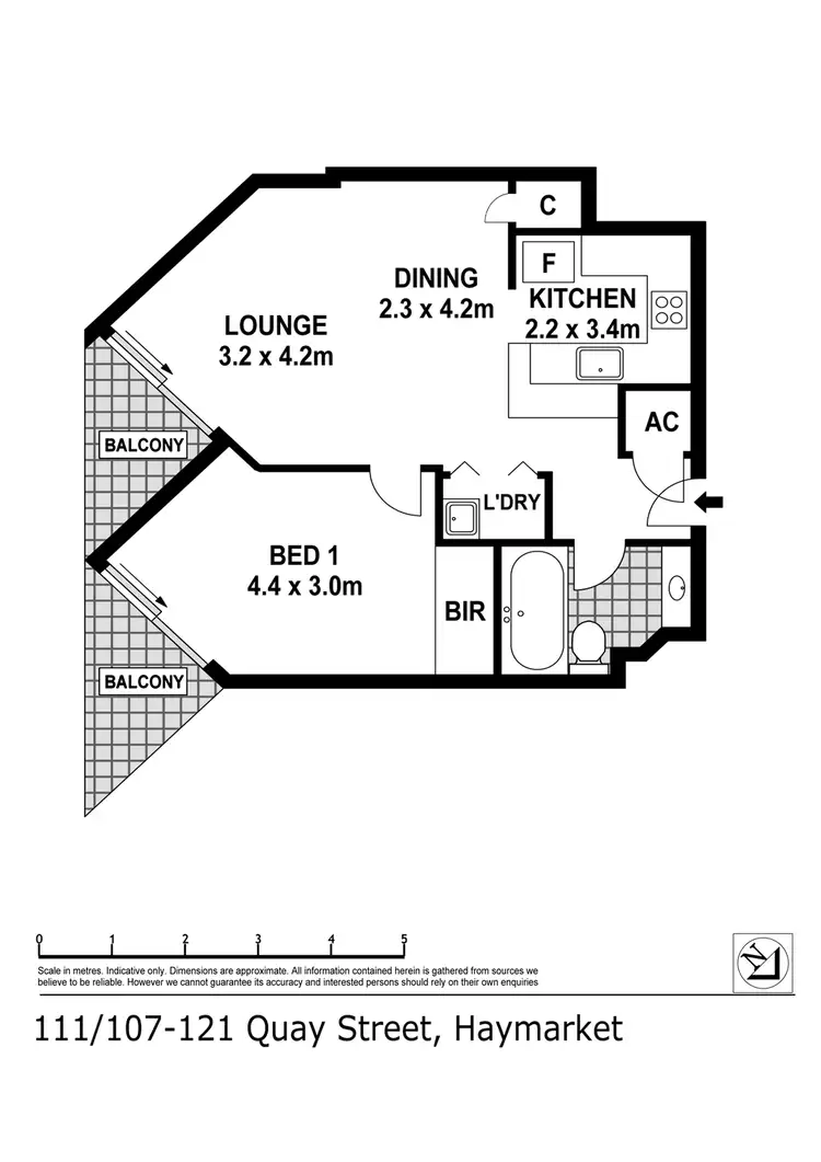 Floorplan of Homely apartment listing, 111/107 Quay Street, Haymarket NSW 2000