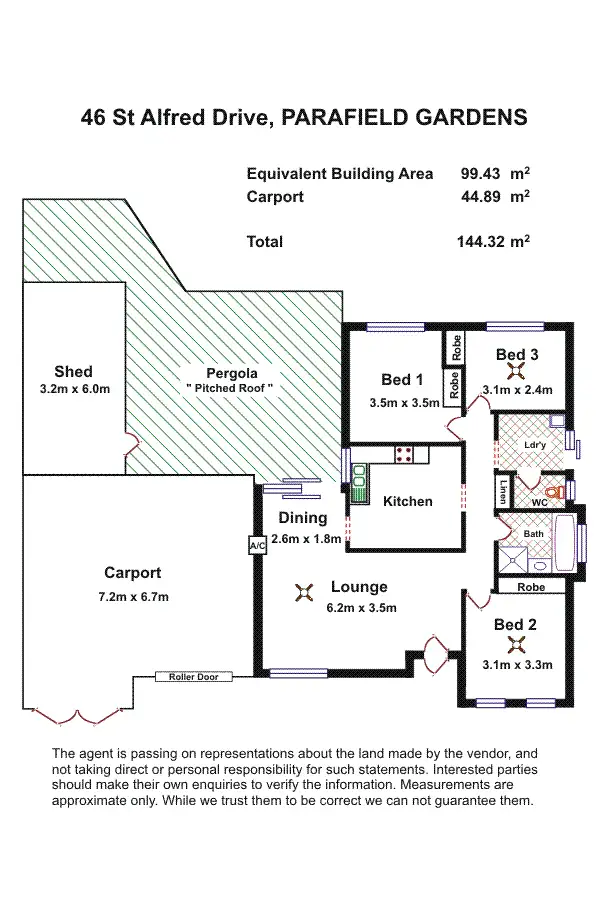 Floorplan of Homely house listing, 46 St Alfred Drive, Parafield Gardens SA 5107