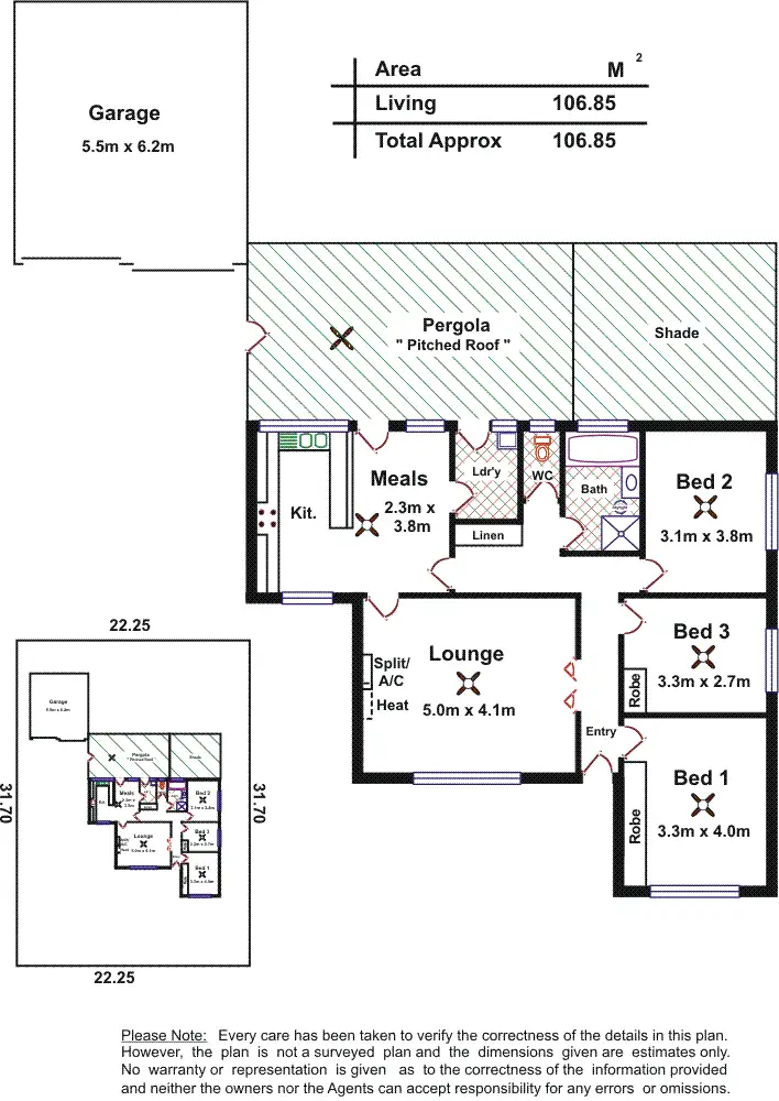 Floorplan of Homely house listing, 3 Diamond Street, Morphett Vale SA 5162