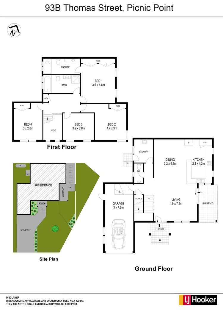 Floorplan of Homely semi-detached listing, 93b Thomas Street, Picnic Point NSW 2213
