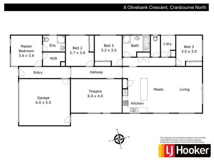 Floorplan of Homely house listing, 8 Olivebank Crescent, Cranbourne North VIC 3977