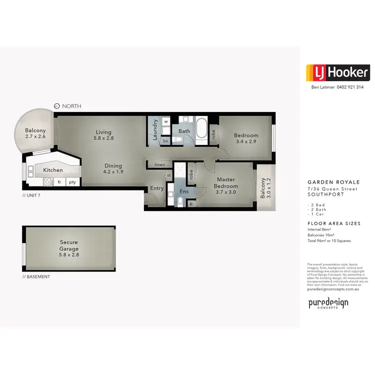 Floorplan of Homely unit listing, 7/36 Queen Street, Southport QLD 4215