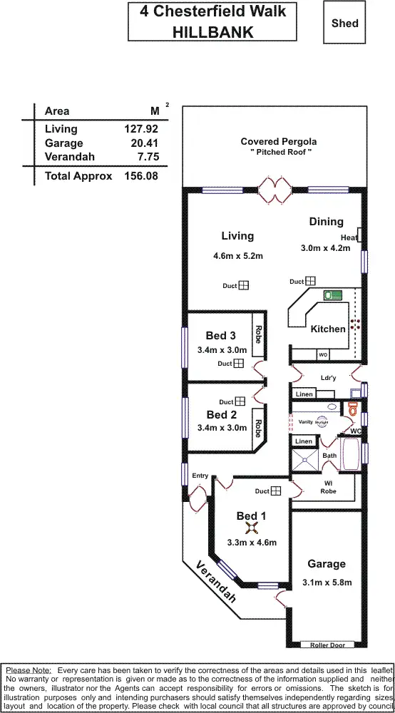 Floorplan of Homely villa listing, 4 Chesterfield Walk, Hillbank SA 5112