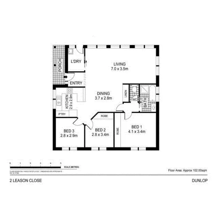 Floorplan of Homely house listing, 2 Leason Close, Dunlop ACT 2615
