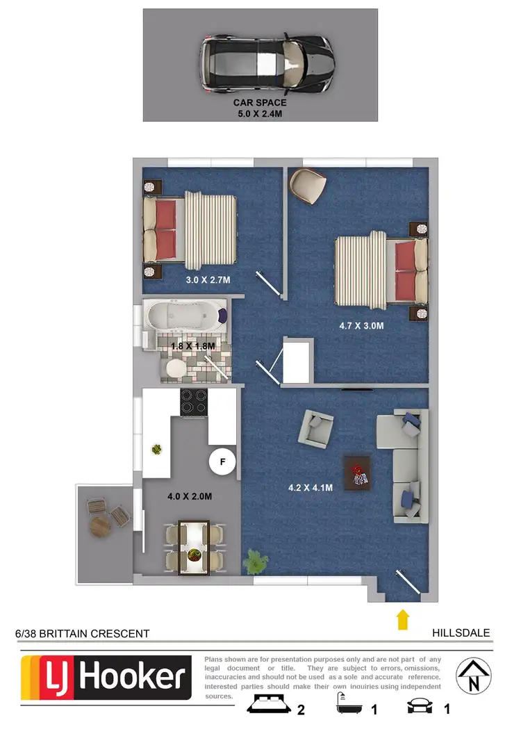 Floorplan of Homely unit listing, 6/38 Brittain Crescent, Hillsdale NSW 2036