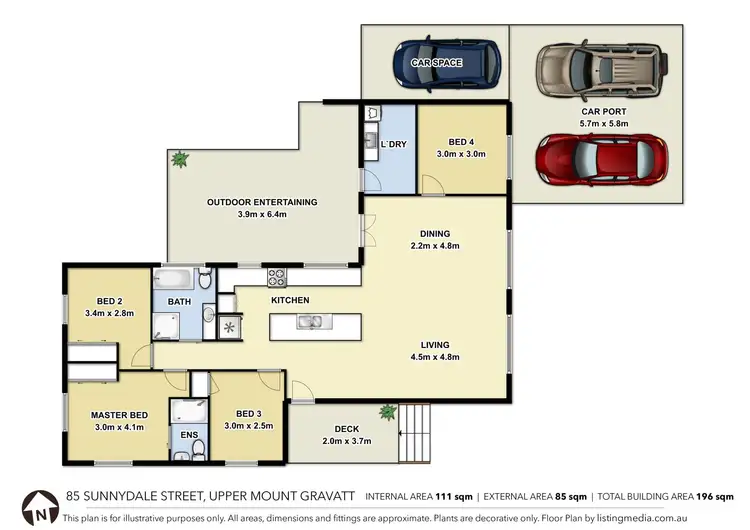Floorplan of Homely house listing, 85 Sunnydale Street, Upper Mount Gravatt QLD 4122