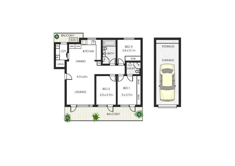 Floorplan of Homely unit listing, 11/6 Queens Parade, Newport NSW 2106